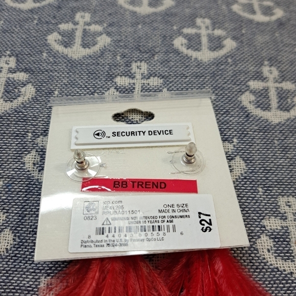 Bijoux Bar Red Feather Earrings - Picture 3 of 3